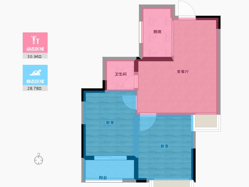 江苏省-南京市-荣盛莉湖春晓-53.19-户型库-动静分区