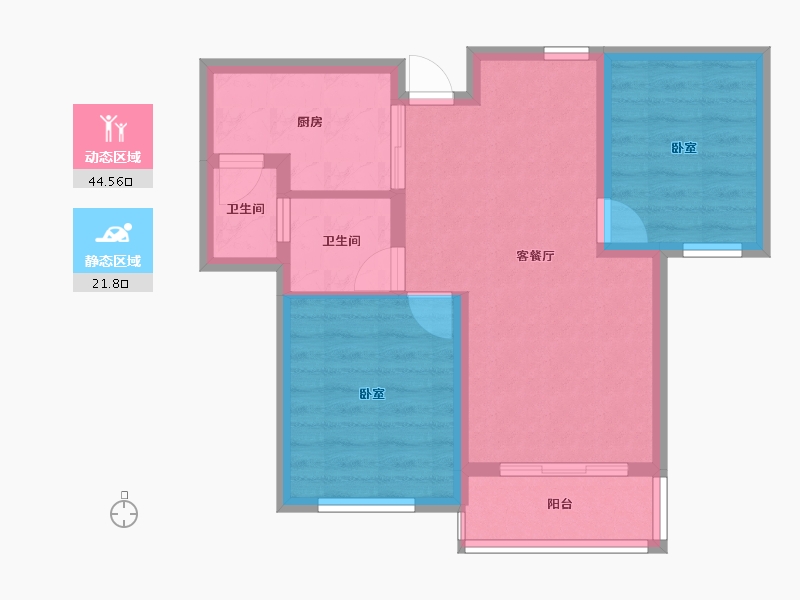 江苏省-南通市-云起苑-58.83-户型库-动静分区