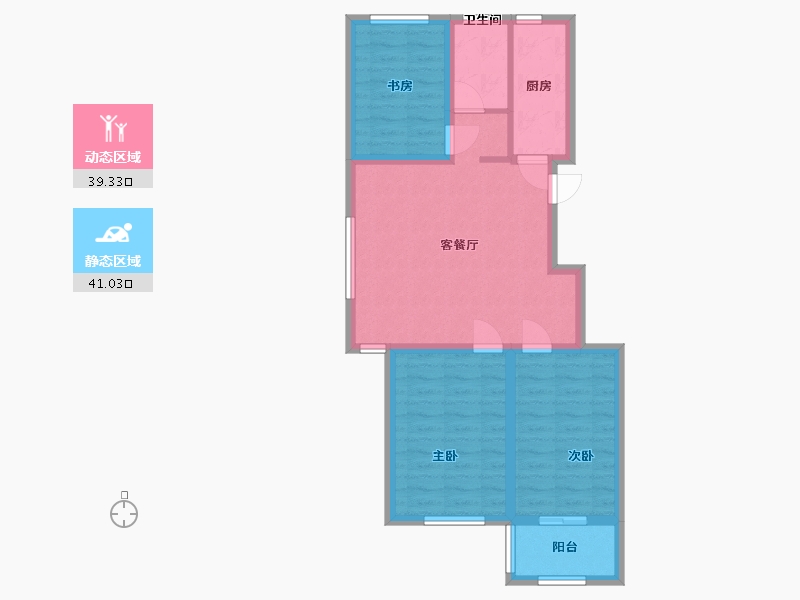 山东省-青岛市-星火阳光学苑-71.30-户型库-动静分区