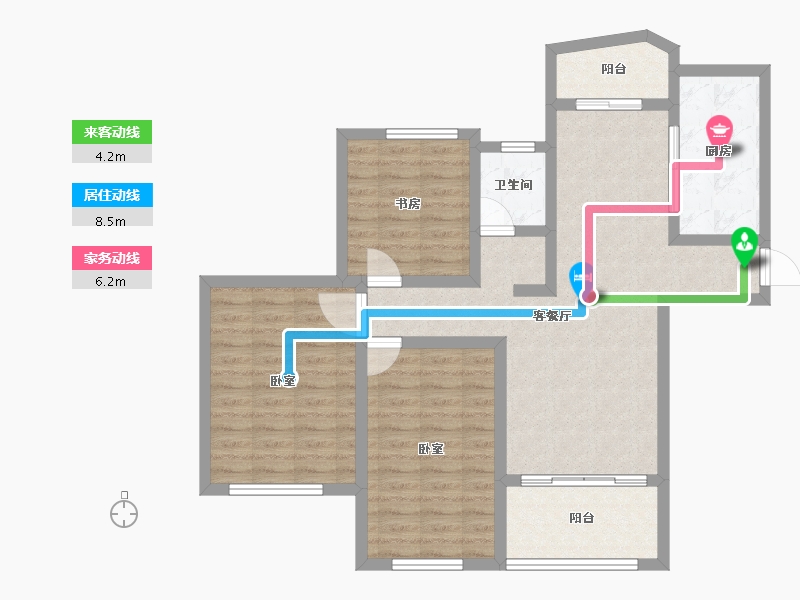 江苏省-南通市-云起苑-93.19-户型库-动静线