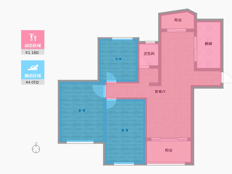 江苏省-南通市-云起苑-93.19-户型库-动静分区