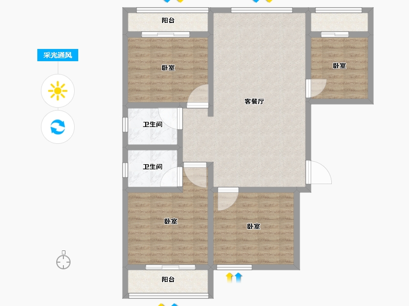 河北省-廊坊市-北京御湖湾-99.99-户型库-采光通风