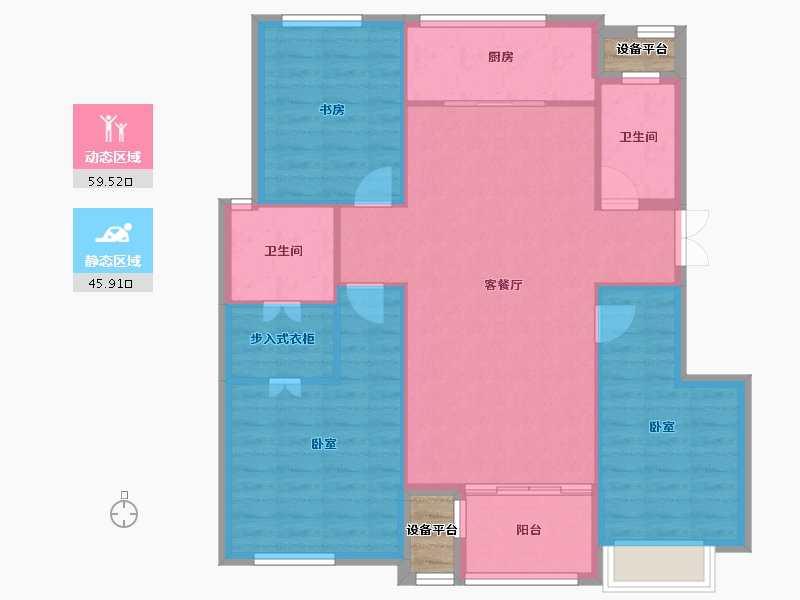 浙江省-宁波市-国骅宜家华府-99.00-户型库-动静分区