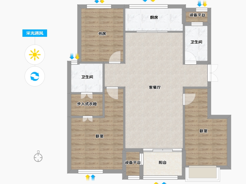 浙江省-宁波市-国骅宜家华府-99.00-户型库-采光通风