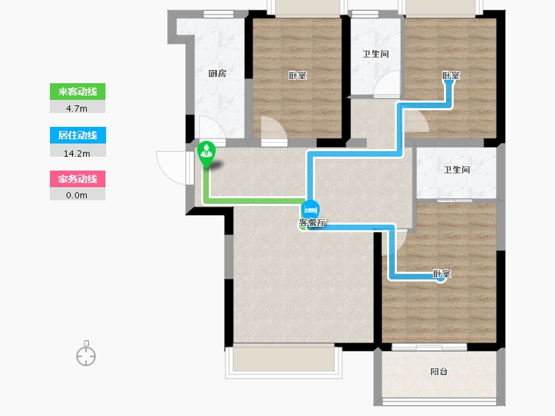 江苏省-南京市-荣盛莉湖春晓-88.62-户型库-动静线