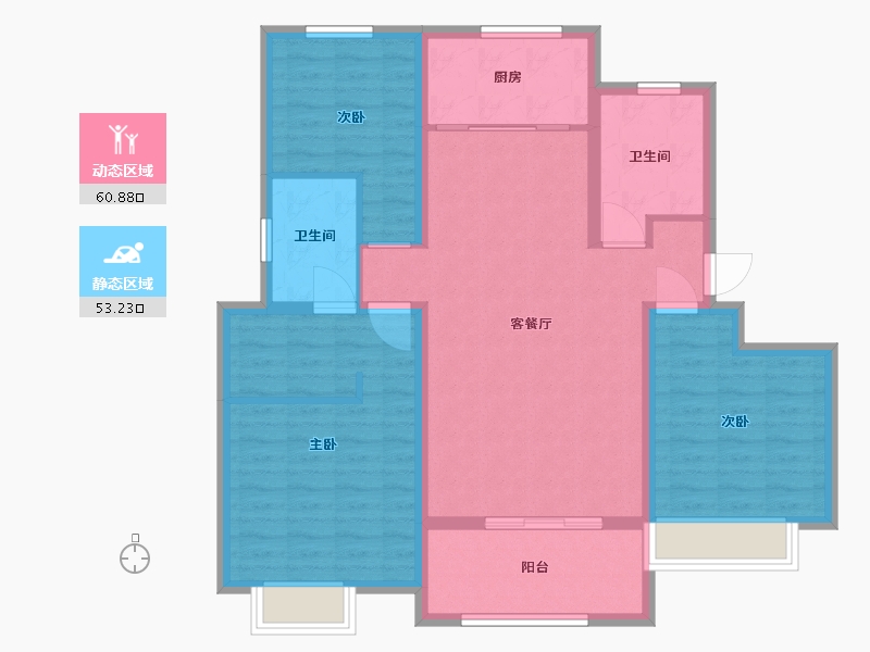 山东省-青岛市-清华园-102.40-户型库-动静分区