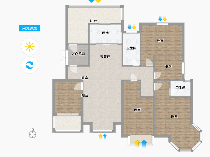 河北省-邢台市-御府名门-136.00-户型库-采光通风