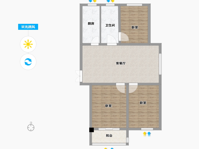 江苏省-无锡市-富城湾-96.04-户型库-采光通风