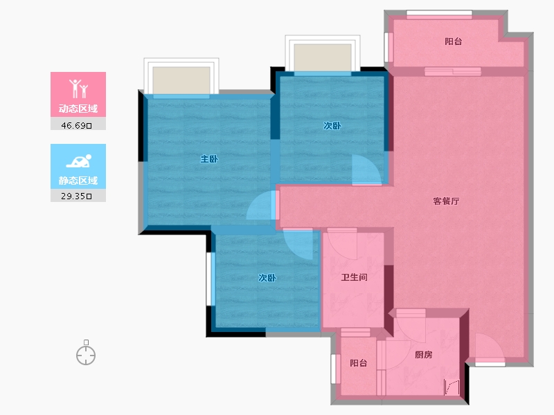 四川省-乐山市-茉莉庄园-66.67-户型库-动静分区