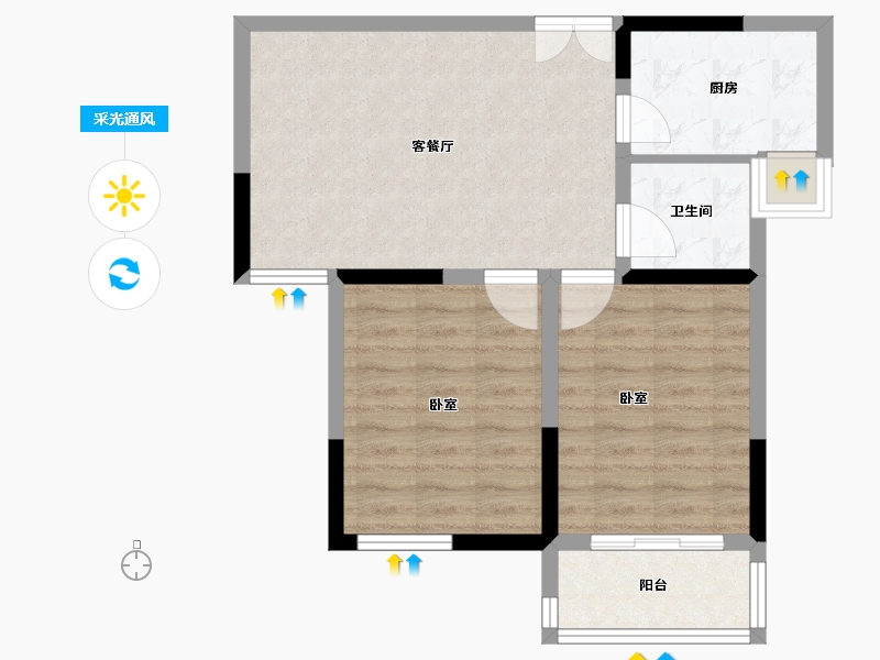 江苏省-无锡市-富城湾-63.50-户型库-采光通风