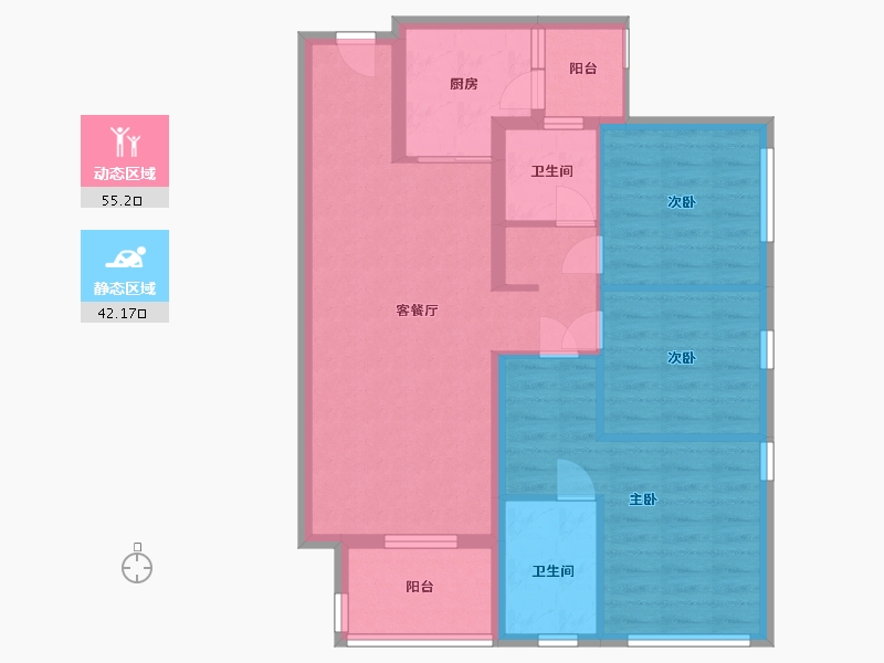 贵州省-贵阳市-万科新都荟-87.00-户型库-动静分区