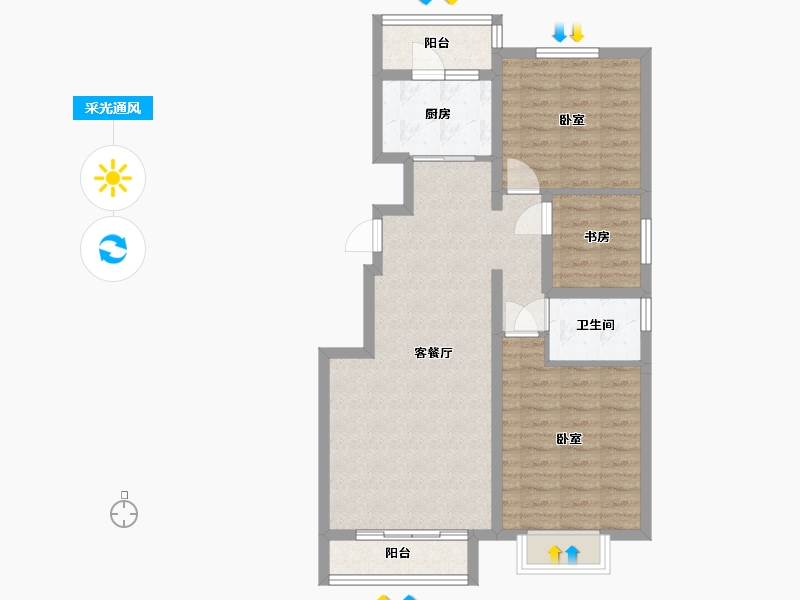 河北省-唐山市-运河地质人家-77.48-户型库-采光通风