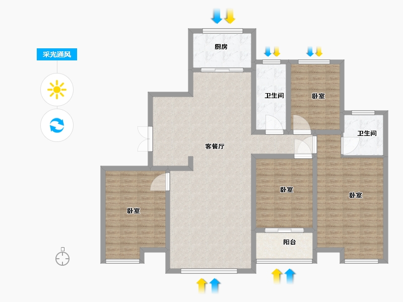 河北省-石家庄市-紫睿天和-141.73-户型库-采光通风