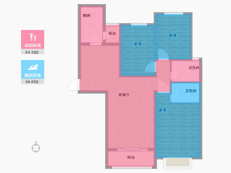 河北省-唐山市-锦绣花园-102.00-户型库-动静分区