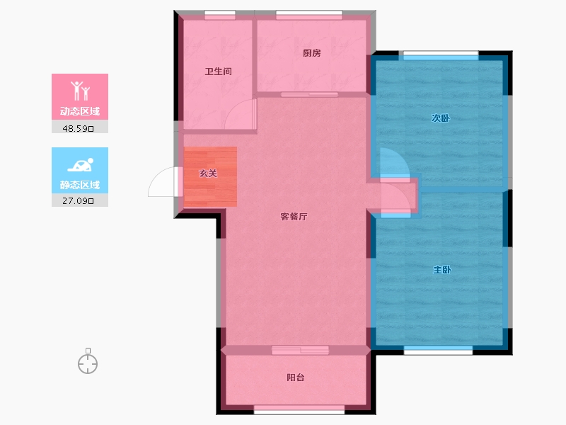 山东省-青岛市-鑫江水青木华IV期-67.99-户型库-动静分区