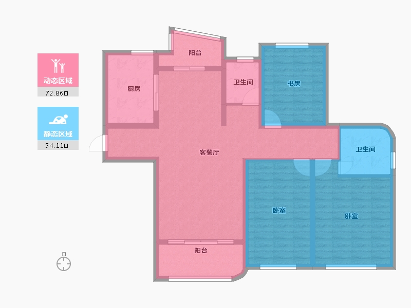 江苏省-南通市-云起苑-114.00-户型库-动静分区