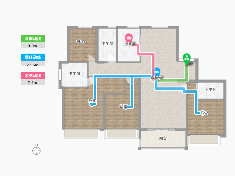 浙江省-绍兴市-滨江城市之星-125.50-户型库-动静线