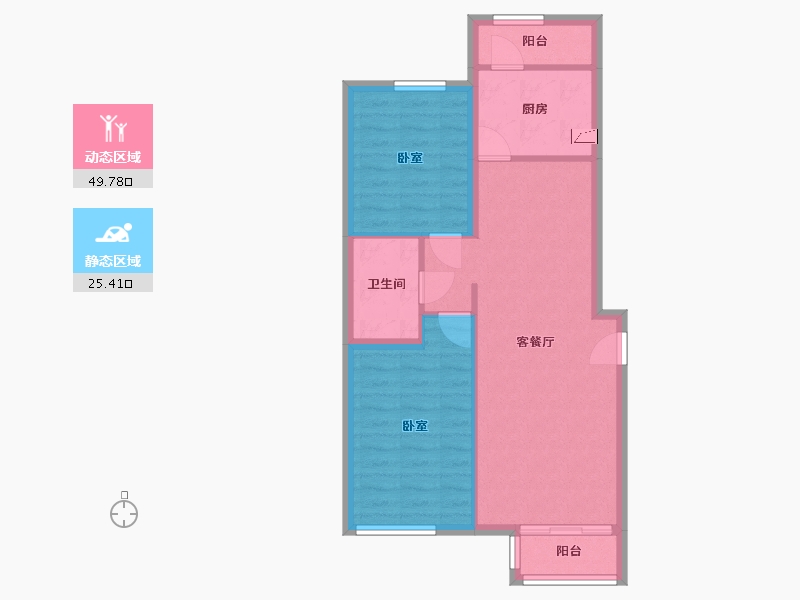 内蒙古自治区-包头市-东亚香堤丽舍-67.47-户型库-动静分区