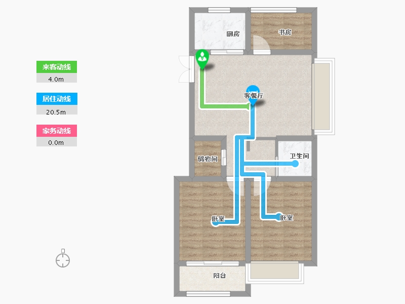 江苏省-扬州市-席家花园-68.00-户型库-动静线