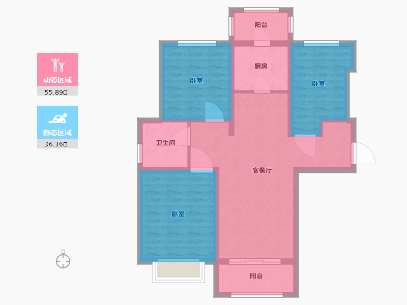 河北省-廊坊市-百合尚城-82.00-户型库-动静分区