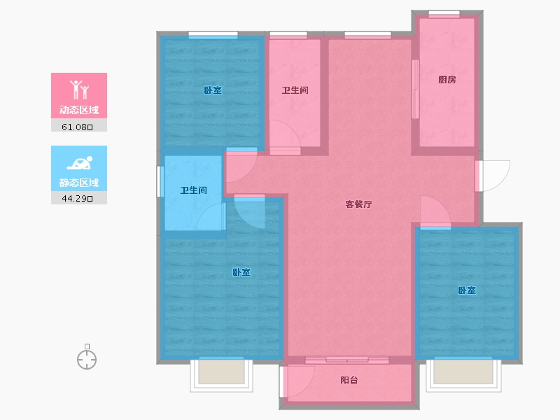 河北省-唐山市-花漾山-94.00-户型库-动静分区