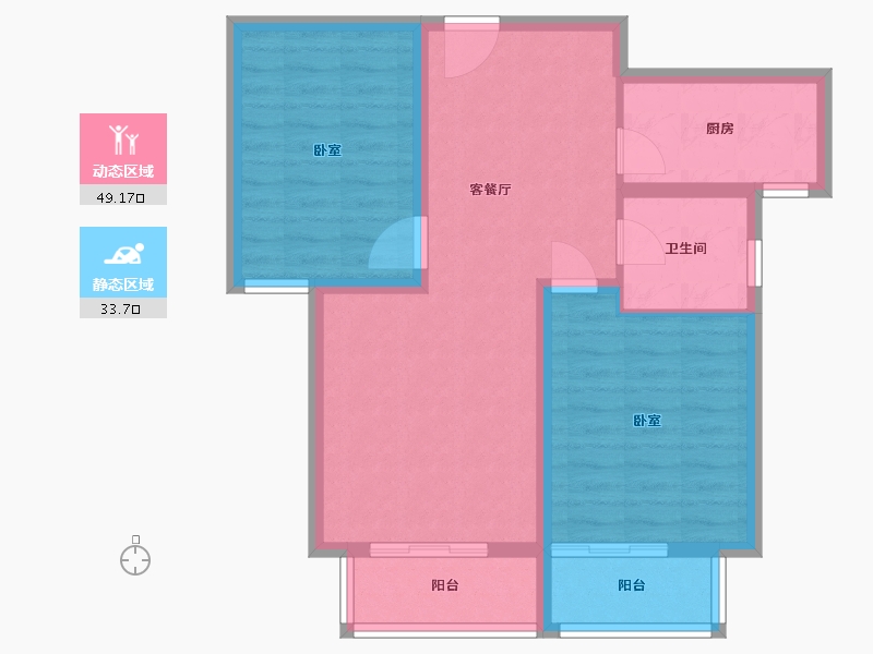 河北省-石家庄市-豪威大厦健达花苑-74.04-户型库-动静分区