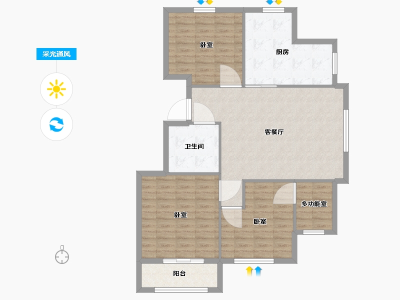 内蒙古自治区-赤峰市-欧风帝景-99.01-户型库-采光通风