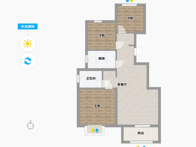 山东省-青岛市-清华园-71.20-户型库-采光通风