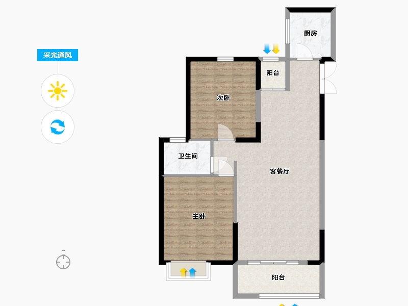 山东省-青岛市-东方 至尊-93.50-户型库-采光通风