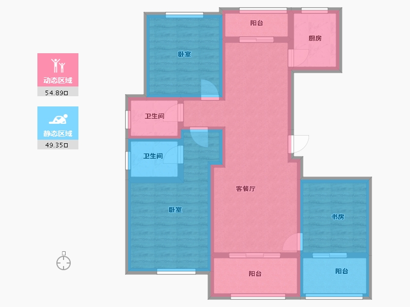 江西省-上饶市-明阳·大学公馆-91.52-户型库-动静分区