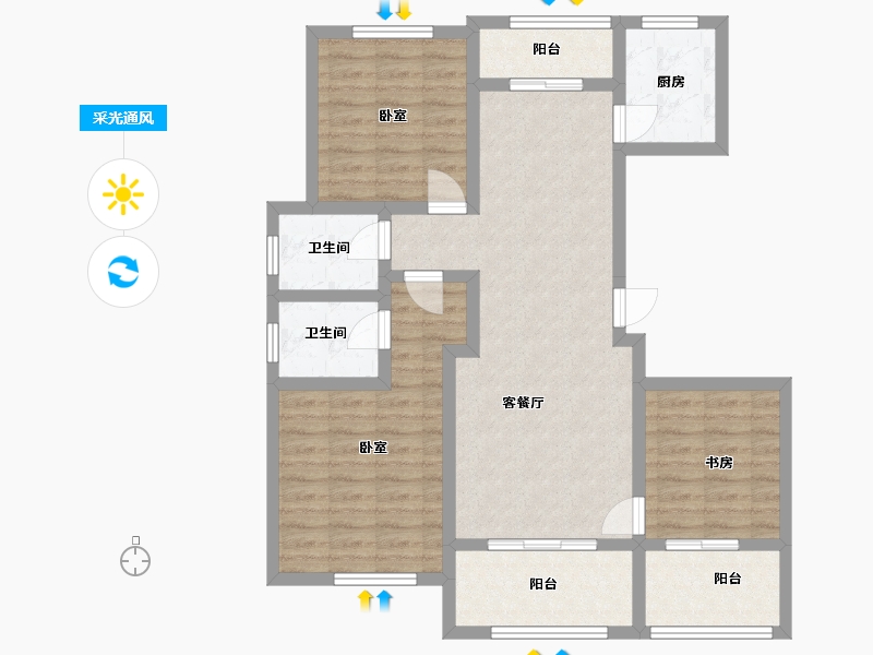 江西省-上饶市-明阳·大学公馆-91.52-户型库-采光通风