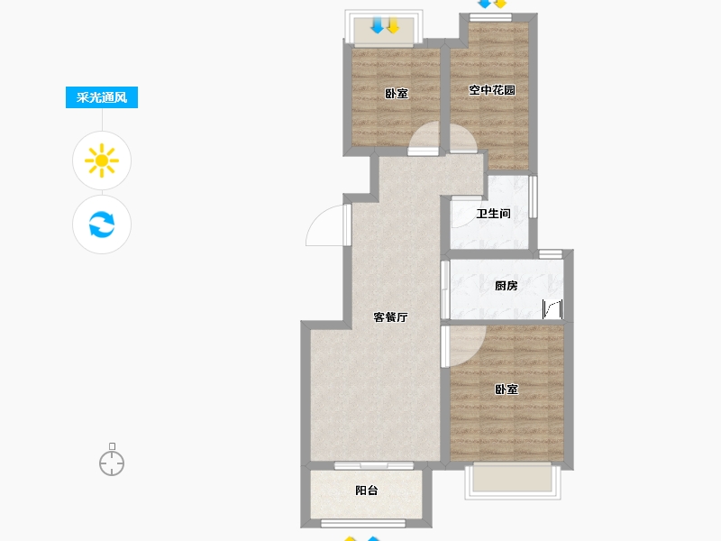 安徽省-马鞍山市-恒生阳光城-70.60-户型库-采光通风