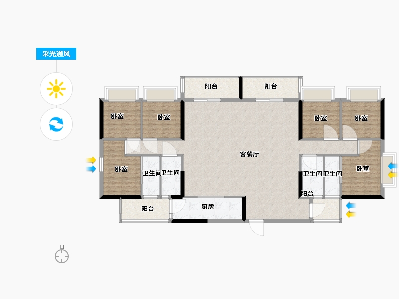 广东省-汕头市-桂和新城-163.00-户型库-采光通风