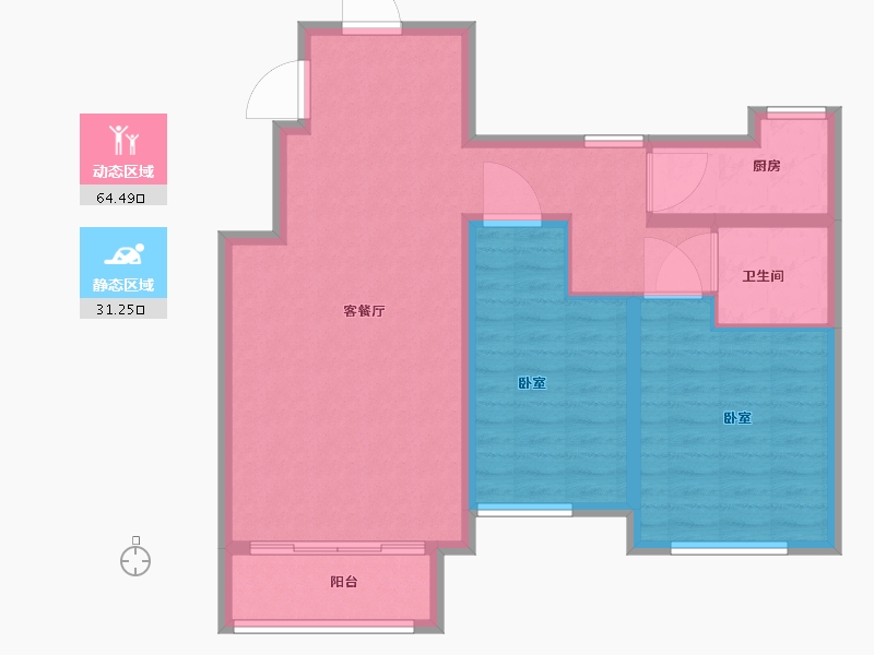 河北省-石家庄市-紫睿天和-86.61-户型库-动静分区