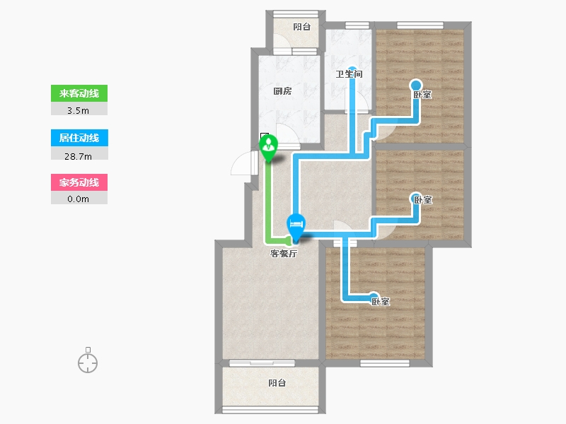 江苏省-扬州市-江广之星-86.00-户型库-动静线