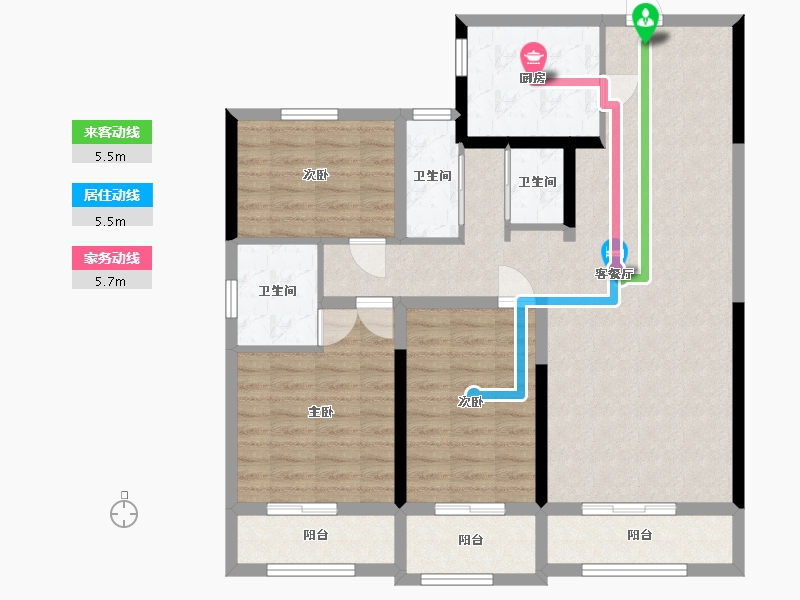 山东省-泰安市-卧龙大观-104.14-户型库-动静线