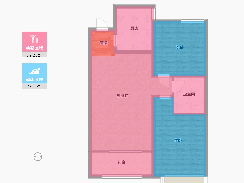 山东省-青岛市-鸿泰锦园-72.00-户型库-动静分区