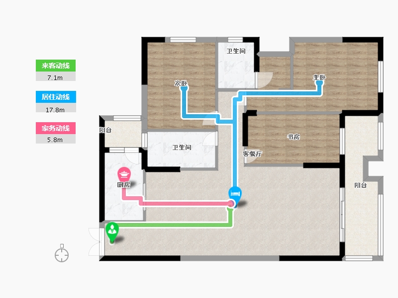 山东省-青岛市-东方 至尊-114.99-户型库-动静线