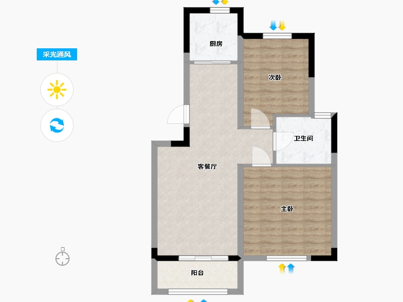 山东省-青岛市-鑫江水青木华IV期-68.00-户型库-采光通风