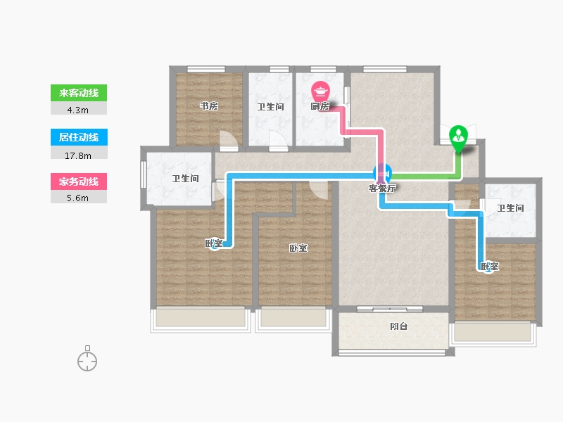 浙江省-绍兴市-滨江城市之星-135.03-户型库-动静线