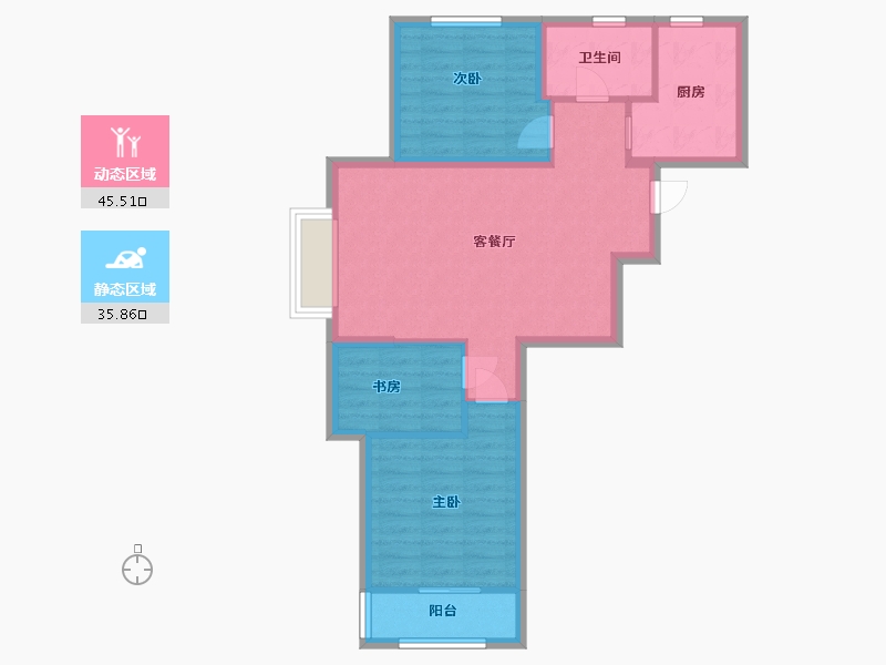 山东省-青岛市-鸿泰锦园-72.80-户型库-动静分区