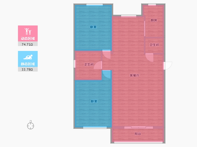 内蒙古自治区-包头市-维拉庄园·丽祥苑-98.46-户型库-动静分区