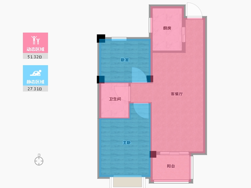 内蒙古自治区-呼伦贝尔市-登喜路家园-71.01-户型库-动静分区