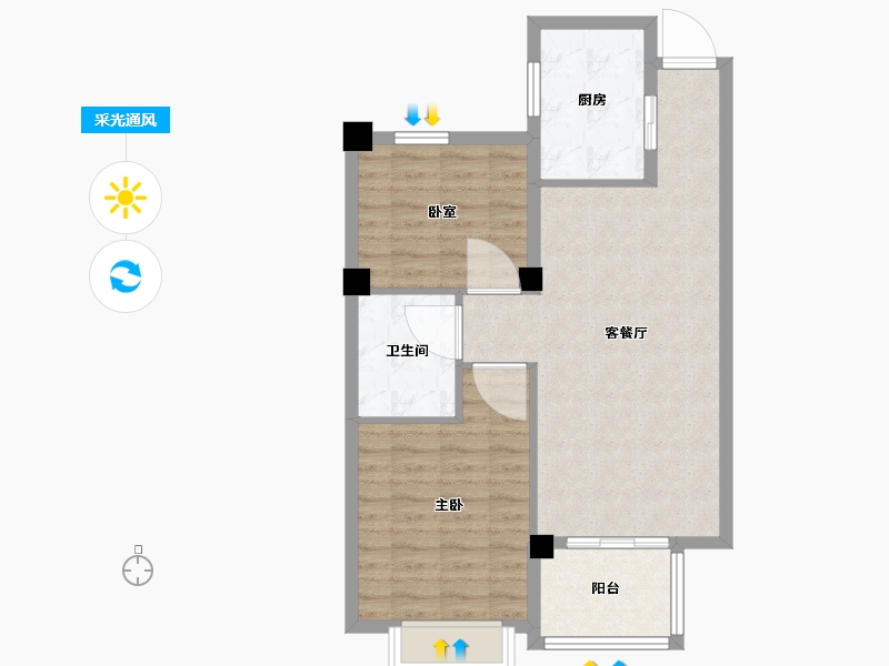 内蒙古自治区-呼伦贝尔市-登喜路家园-71.01-户型库-采光通风