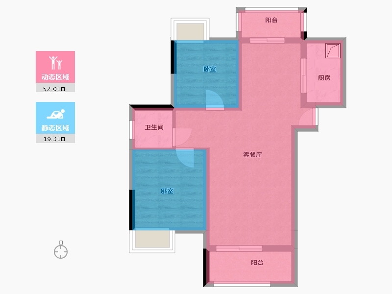 江西省-上饶市-蓝山国际-62.83-户型库-动静分区