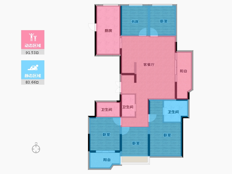 浙江省-杭州市-龙湖春江彼岸-158.01-户型库-动静分区