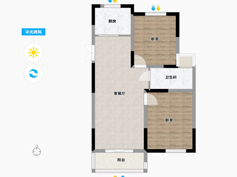 江苏省-无锡市-富城湾-71.73-户型库-采光通风