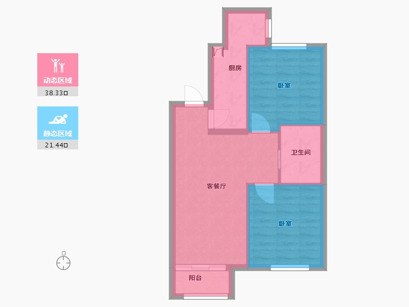 内蒙古自治区-包头市-东亚香堤丽舍-53.47-户型库-动静分区