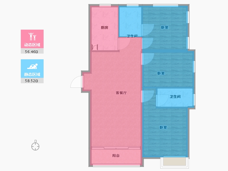 河北省-保定市-天威绿谷-105.01-户型库-动静分区