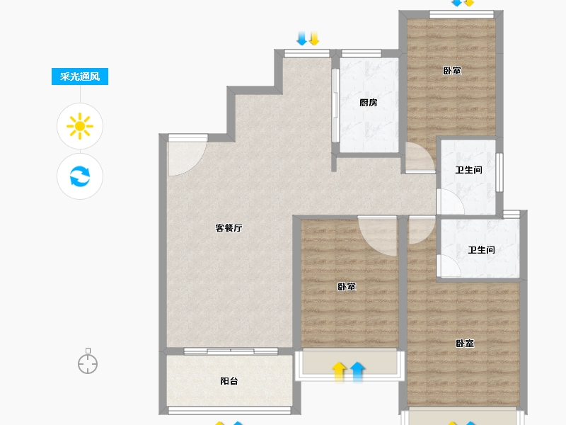 福建省-莆田市-万辉·国际城-106.00-户型库-采光通风